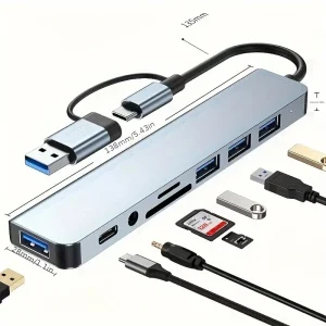 2 In 1 USB & Type C Hub/Expander