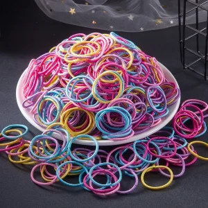 200pcs/bag Colorful Elastic Hair Ties For Girls,high Elasticity