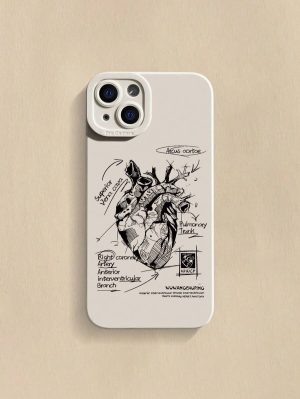 Phone Case, bracket, protective Cover With Thickened Anti-Drop-white black Phone Case, bracket, protective Cover With Thickened Anti-Drop